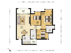 塔石新居 3室2厅 东南-达州塔石新居户型图