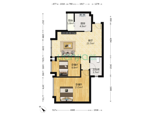 清江之春 2室1厅1卫 76平方