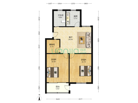 农具新村 2室1厅1卫 92平方
