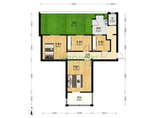 西昌路223号 4室0厅1卫 49平方