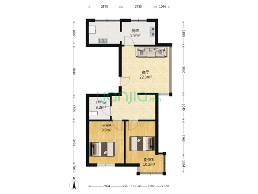 正大居忆 2室1厅1卫 76平方
