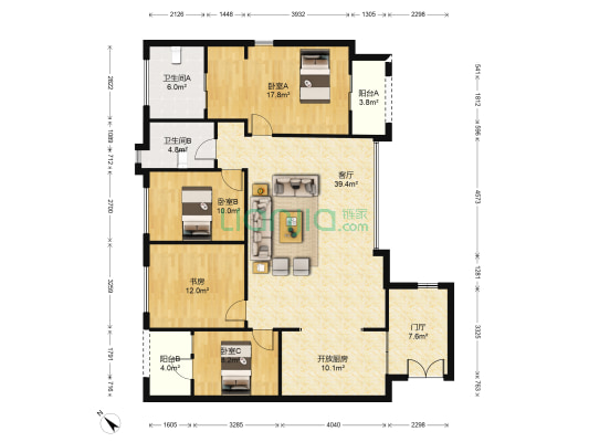 银泰泰悦湾 4室1厅2卫 153平方
