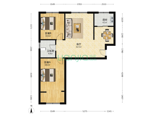 建投保障房 2室1厅1卫 90平方