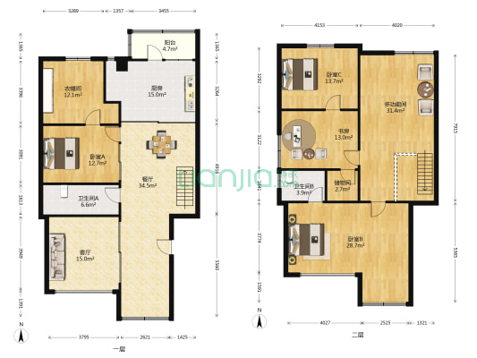 弄海园一期 5室2厅2卫 235平方