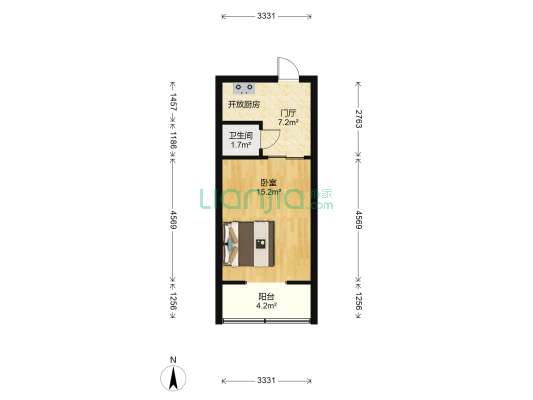 爱国北里 1室0厅1卫 33平方