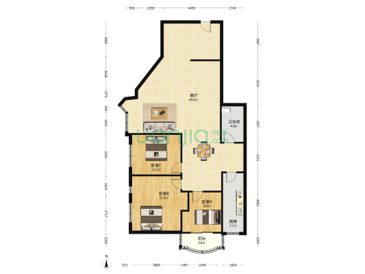 中盐大厦 3室1厅1卫 168平方