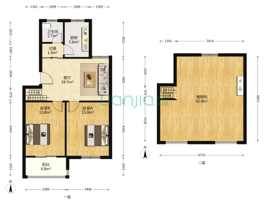 清华苑(淮安区) 2室1厅1卫 81平方