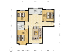 高铁新干线 环境好 采光好 视野好 南北通透3居室居-涿州高铁新干线户型图