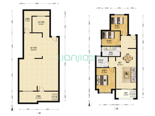乐享城 3室1厅1卫 91平方