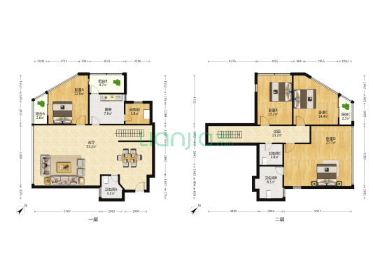 丽晶大厦 4室1厅3卫 221平方