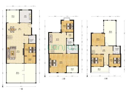 东泰花园二区 5室3厅4卫 261平方
