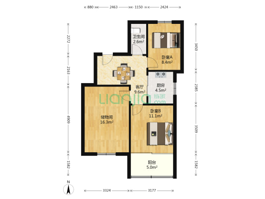 置煤浜新村 2室1厅1卫 69平方