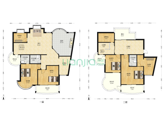天祥山庄 6室1厅3卫 145平方