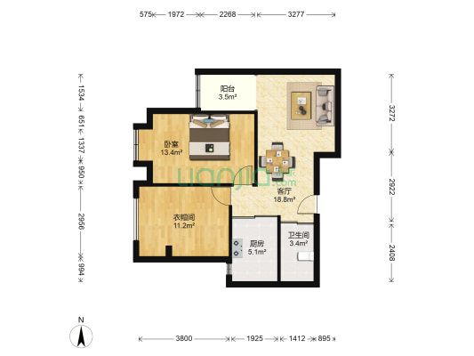 金色江山 1室1厅1卫 74平方