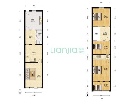庙后新村 4室1厅1卫 118平方