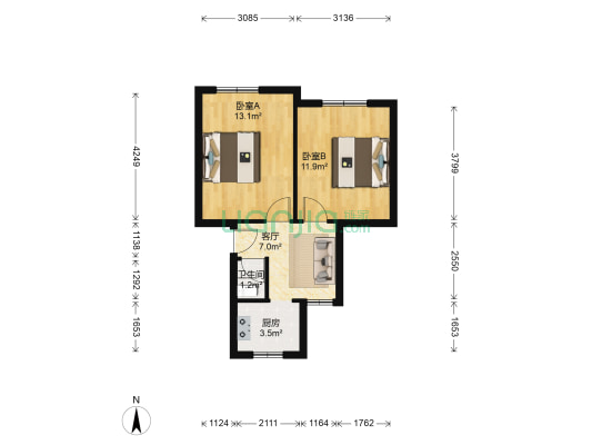 武珞路290号 2室1厅1卫 48平方
