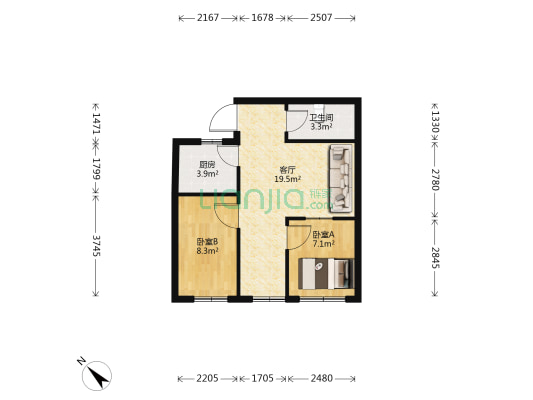 汇灵巷22号 2室1厅1卫 51平方