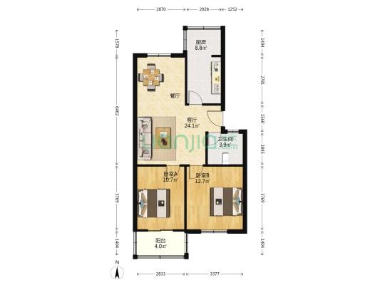 汇馨小区 2室1厅1卫 81平方
