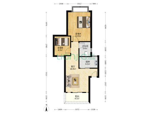 御海新苑 2室1厅1卫 64平方