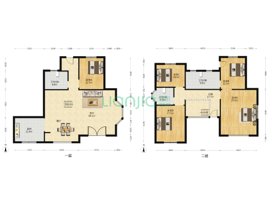 海湾假日花园南区 5室1厅3卫 289平方