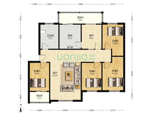 好房要淘，进来看看，真实房源，5星经纪人为您服务-户型图