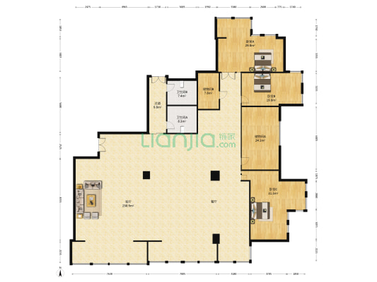 百安谊家 3室1厅2卫 126平方