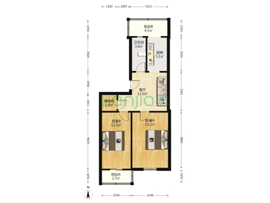 栖霞里 2室1厅1卫 70平方