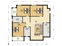 矿山局家属院南北通透的大三居。精装，干净。-涿州矿山局家属楼南院户型图