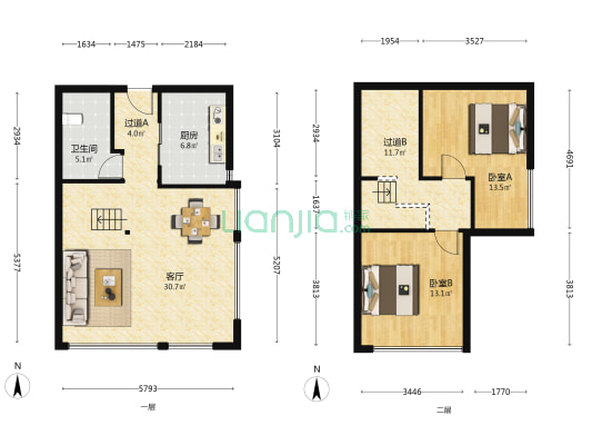 平商创智中心 2室1厅1卫 73平方