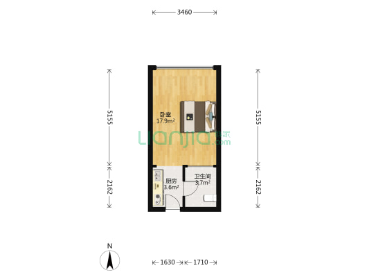 鑫丰大厦 1室0厅1卫 37平方