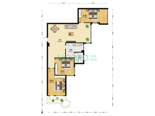 南地农资公司生活区 3室1厅1卫 120平方