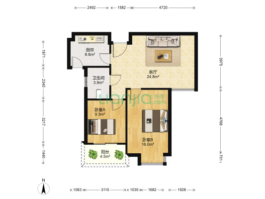 南仙家园 2室1厅1卫 82平方