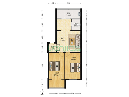 宏安小区 2室1厅1卫 79平方