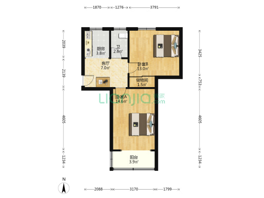 石鼓新村 2室1厅1卫 55平方