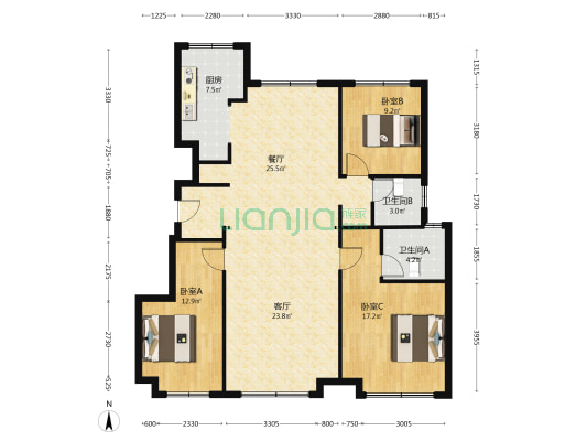 业主诚心出售，南院好楼层好位置-户型图