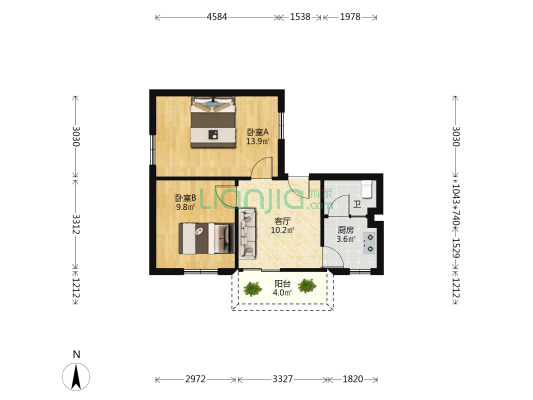 守和别墅 2室1厅1卫 47平方