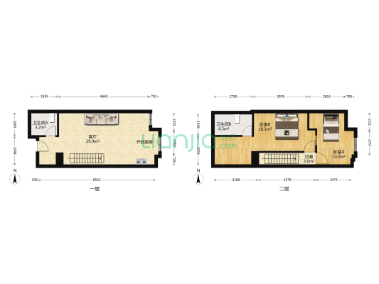 南国大武汉3期西汇广场 2室1厅2卫 47平方