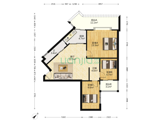 教师新村 3室1厅1卫 80平方
