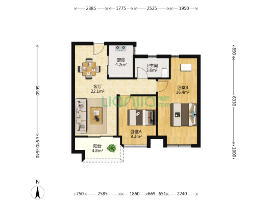光和城 2室1厅1卫 79平方