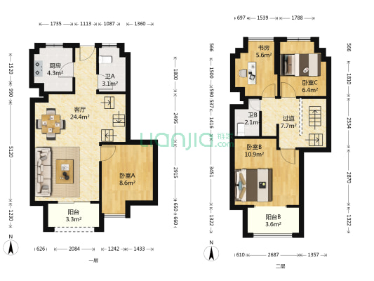 樾碧花园 4室1厅2卫 93平方