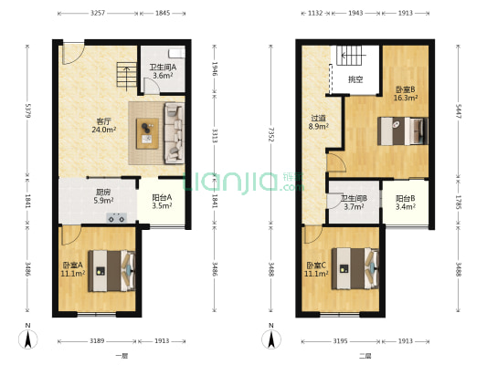 逸品轩 3室1厅2卫 111平方