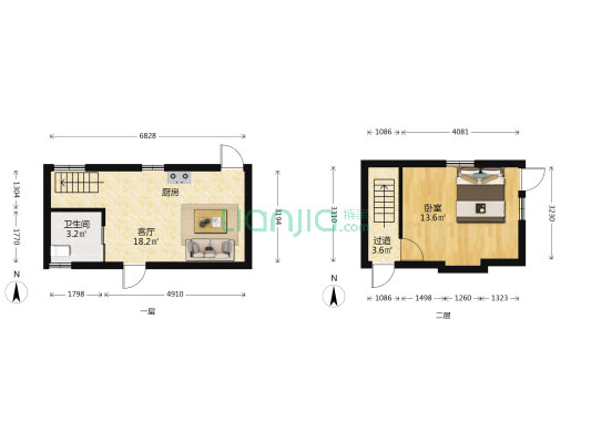 孟房后弄1号 1室1厅1卫 48平方