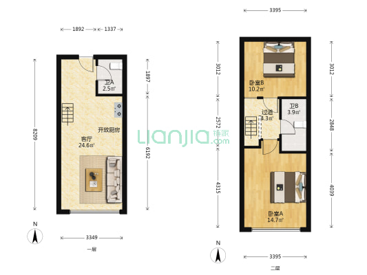 锦筑 2室1厅2卫 47平方