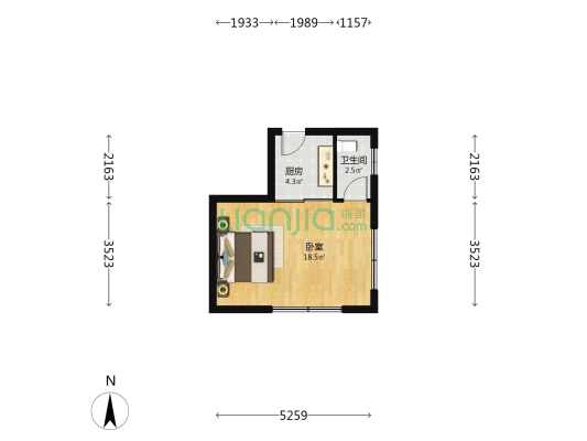 泰安公寓 1室0厅1卫 32平方
