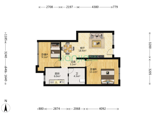 江怡路 2室1厅1卫 64平方