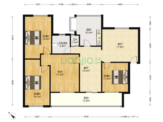 石油大厦家属楼 4室2厅2卫 158平方