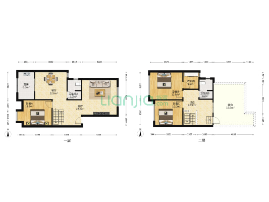 兴想花园 3室2厅2卫 131平方