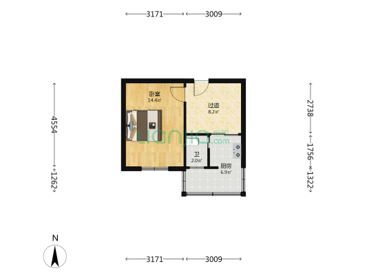 富民楼 1室0厅1卫 40平方