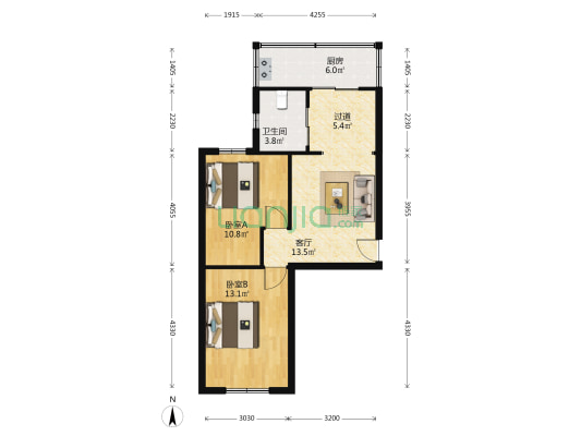 站东小区 2室1厅1卫 65平方
