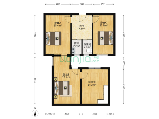 迎风一里 3室1厅1卫 51平方